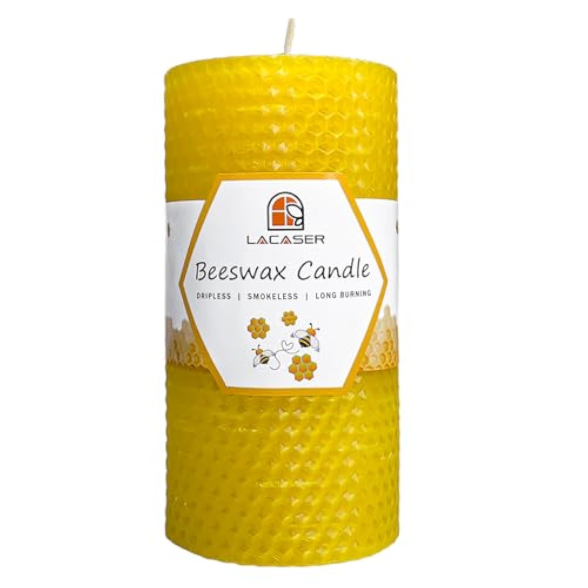 Large Beeswax Pillar Candles, 3X6