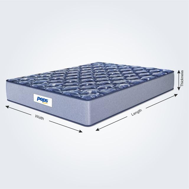 Image of peps Spring Koil Ortho Luxury 8-Inch King Size Mattress|Pocket Spring Core with Memory Foam Top|Luxe Sleep System|Enhanced Body Contouring|10-Year Warranty
