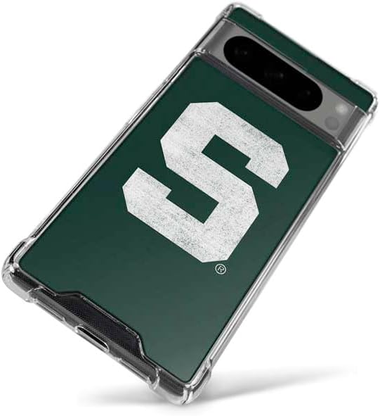 Skinit Clear Phone Case Compatible with Google Pixel 8 Pro - Officially Licensed Michigan State University Spartans Away Grey S Design