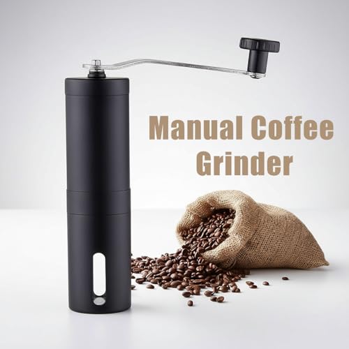 Image of Oblivion Portable Premium Manual Coffee Grinder - Travel-Friendly Compact Fresh Coffee Beans Hand-Crank Mill for Coffee Lovers Fresh Ground Coffee Anywhere
