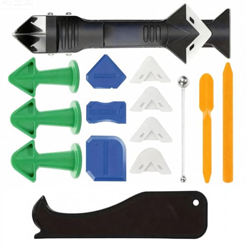 15-Piece Professional Sealant Finishing Kit: 3-in-1 Silicone Caulking Tool Set