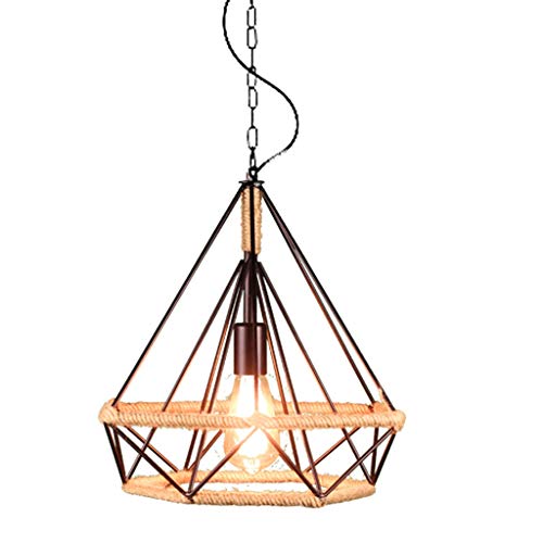Lustre corde et fer forgé industriel pour illuminer chaleureusement votre salle à manger