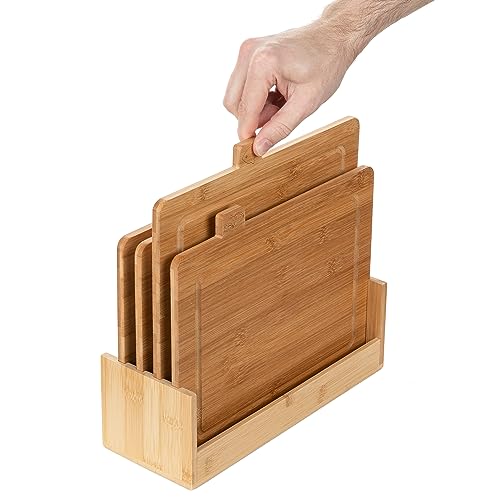 Planches a découper en bambou avec support FLORINA CHEF : lot de 4 - 8