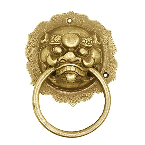 Aldaba de puerta de latón macizo con acabado de cobre antiguo 2