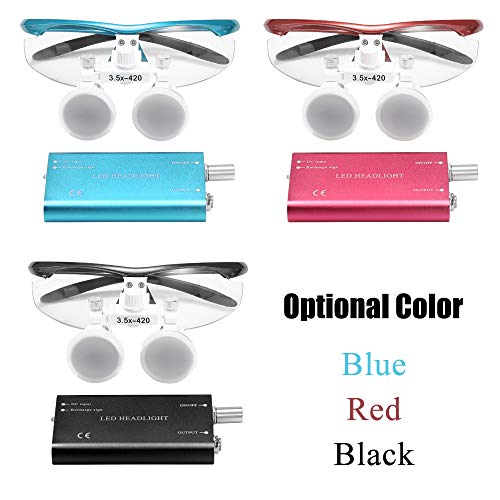 Hosioe Lupa Wearable Portátil 3.5X 420mm Lupas Binoculares Médicas Cirúrgicas Lupas de Fone de Ouvid