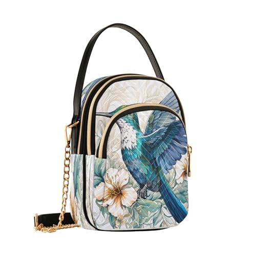 Sac à bandoulière colibri pour femme et fille portefeuille téléphone Mnsruu