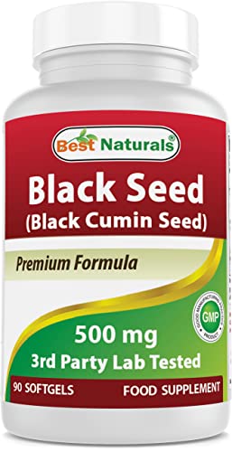 2 PACK - Best Naturals Black Seed Oil Capsules 500 mg 90 Count - Minimum 0.95% Thymoquinone per Black Cumin Seed Oil softgel