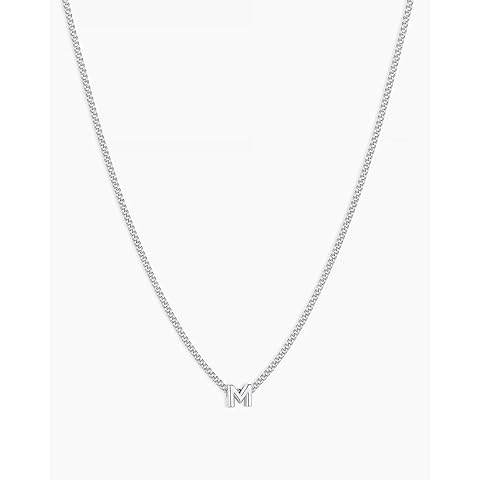 gorjana - Wilder Mini Alphabet Necklace - 18k Gold-Plated or Silver-Plated Brass - Personalized Initial Charm - Secure Closure, Adjustable Length - Timeless Elegance
