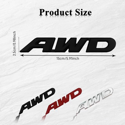 Image of Universal 4X4 Emblem Badge 3D Logo, Emblem Sticker, 3D Fender Badge Decal Car Sticker, Full Coverage Adhesive Replacement Compatible with Toyota 4Run, Tun Truck Pickup Model (AWD, Black)