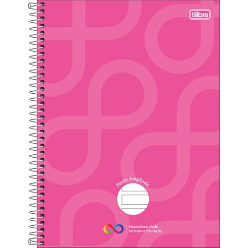 Tilibra - Caderno Pauta Ampliada Universitário Capa Dura Tilibra Neuro 80 Folhas - Capa Rosa