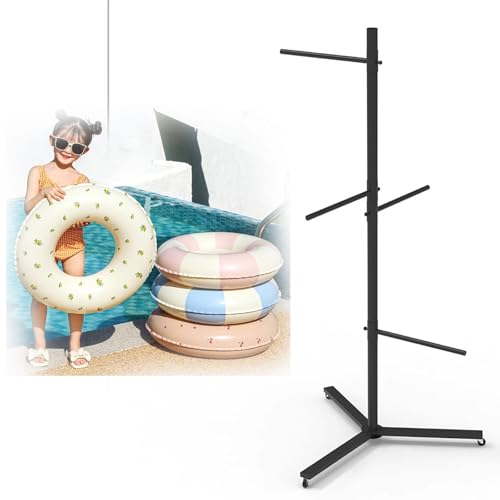 Outdoor Float/Towel Rack, Movable Swimming Ring Storage Display Holder, Pool Equipment Organizer for Beach Hotels Yachts Pool
