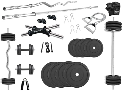 Dream FIt 30Kg Home Gym Set with Rubber Plates, Black - Image 2