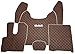 Lot de tapis de sol pour conduite à gauche en cuir écologique marron