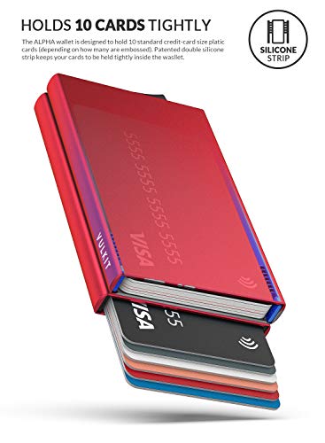 Image of VULKIT Aluminium Men RFID Blocking Wallet(red)