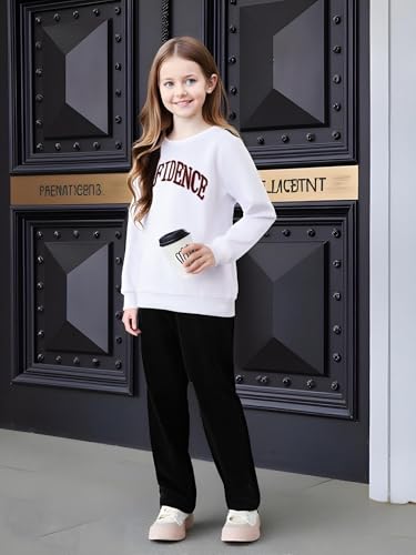 Image of Kids Toddler Girl Clothes Heart Letter Print Long-sleeved round collar top+Letter Print Pants Outfits Set