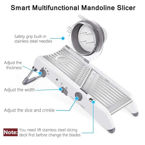 Mandolina Ajustable 18-en-1 Acero Inoxidable para Vegetales miniatura 3