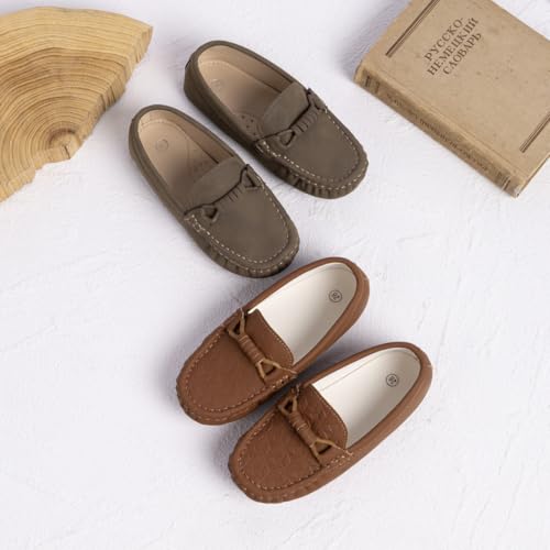 Image of Miamooi Toddler Boys Girls Wedding Dress Shoes Little Kid Slip On Loafers School Uniform Moccasins Walking Shoe