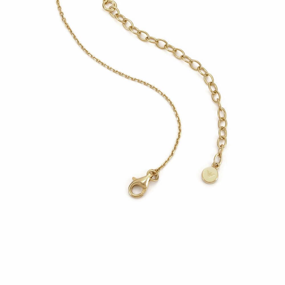 Emporio Armani Collana da donna in acciaio inossidabile o argento sterling con chiusura a moschettone, Oro giunchiglia