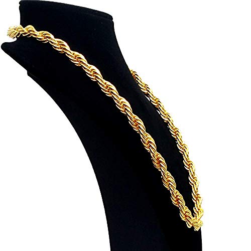 TUOKAY Sparkling Big Gold Rope Chain for Men and Women 11mm Thick Heavy Huge Faux Gold Rope Chain Costume Necklace for Rapper Rap Gangsta4