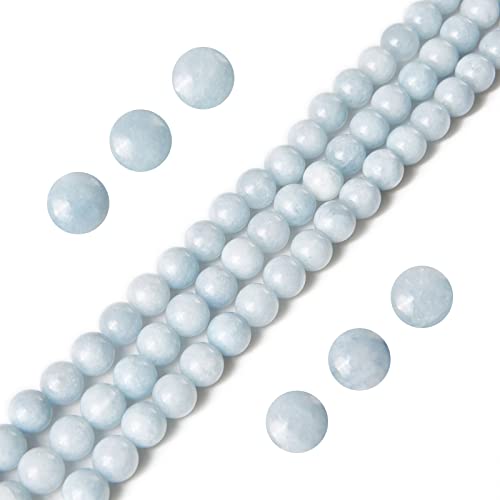 100pcs 8mm Aquamarine Beads Natural Gemstone Beads Round Loose Beads for Jewelry Making