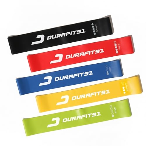 Image of Resistance Bands Set of 5 (Ultra Light to Ultra Heavy) Booty Bands for Unisex | Mini Loop Hip Bands for Toning Glute, Leg & Squat Training | Exercise Bands for Gym, Yoga, Pilates, Fitness
