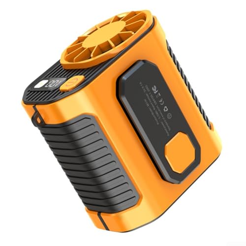 HomeVortex Ventilador de cintura portátil con luz LED, 10 ajustes de velocidad, manos recargables, funciona con pilas, ventilador de refrigeración personal