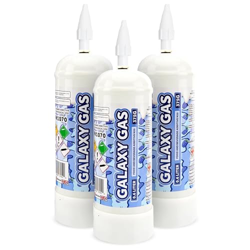 Galaxy Gas Blue Raspberry Flavor Whipped Cream Dispenser Cartridge Tank, Nitrous Oxide 0.6L 375 Gram Whip Cream Charger, Whipped Cream Cartridge, N2O Charger Tank, 3 Cylinder