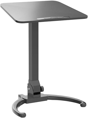 Miniatura 9 de JOY worker Escritorio móvil plegable de pie, escritorio de pie ajustable en altura, mesa de computadora portátil con ruedas inclinable de 90°