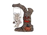 Dlfghos Halloween Skeleton Couple Figurine – Gothic Skeleton Swing Statue for Haunted House & Indoor Decor – Creepy Cute Spooky Tabletop Halloween Decoration for Horror Fans