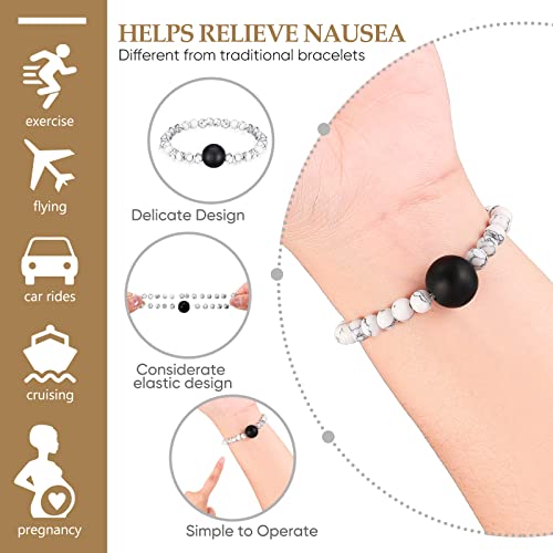 Yinkin 2 Pcs Anti Nausea Wristband Sea Sickness Relief Motion Sickness Wristbands Acupressure Bracelet for Seasickness Travel Car Sickness Push Bead Into Wrist, Helps Vertigo, Relieves Dizziness