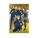 NVTTYIA Anime-Poster zum Schulabschluss, Freunde, bunt, Wandkunstdruck, Schule, Feier, Dekoration, Studentenleistung, Kunstwerk, einzigartiges Geschenk für Klassenzimmer, Collegezimmer oder Zuhause