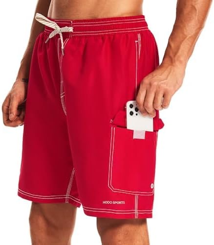 HODOSPORTS Mens Swim Trunks with Compression Liner 9 inch Bathing Suit Quick-Dry Swim Shorts Cargo Pockets S-4XL - Image 2