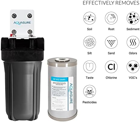 Aquasure 48,000 Grains Whole House Water Filtration Bundle with Digital Metered Control Softener, Pre-Filters, 75 GPD RO Reverse Osmosis System, Eliminates 99% of Water Contaminants (3-4 bathrooms)