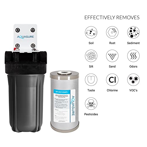 Aquasure 64,000 Grains Whole House Water Filtration Bundle with Digital Metered Control Softener, Pre-Filters, 75 GPD RO Reverse Osmosis System, Eliminates 99% of Contaminants (4-6 bathrooms)