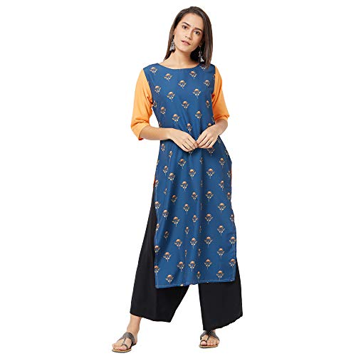 Image of LookMark Crepe Women A-Line Kurta