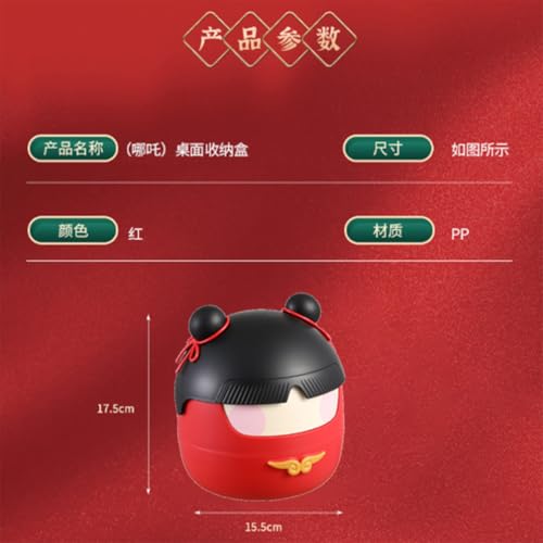 Papelera de Escritorio con Tapa, Plástico Rojo 4L miniatura 2