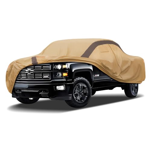 Image of Silverado Car Cover Waterproof All Weather Compatible with Silverado, Outdoor Anti-UV Sun Rain Protection Truck Cover