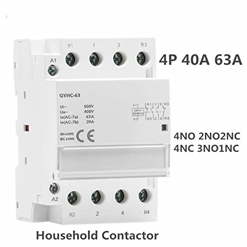 Contacteur CA 4P 63A 4NO modulaire pour tableau électrique et maison