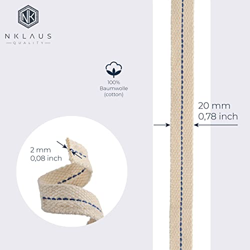 NKlaus 5 meter 20mm 100% natural cotton lamp wick flat lantern wick for oil burner oil lamp with purified petroleum 1299 - Image 2
