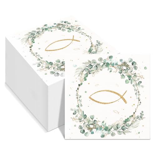 FENGCHUANG 80 Piezas Servilletas Papel Eucalipto, 33×33CM Servilletas Decoupage, Pulpa de Madera Virgen Servilletas Decoupage, para Cumpleaños Fiesta (Peces de Colores)