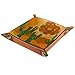 Cactus Mexicain Soleil Abstrait Plateau en Cuir, Plateau de Rangement pour Monnaie, Clé, Portefeuille et Accessoire