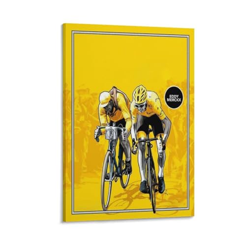 Toile cycliste Eddy Merckx SECOLI tableau décoration murale 50x75 cm