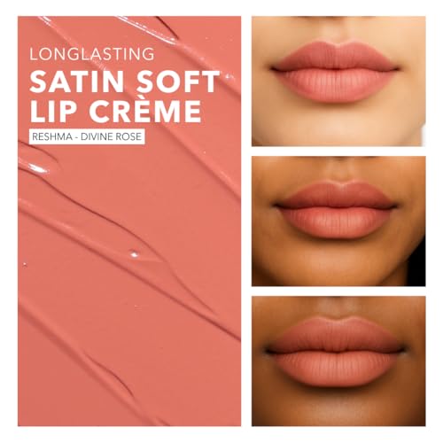 Image of SIMPLYNAM Satin Soft Lip Creme | 1 Swipe Full Coverage | Hydrating, Creamy Matte Finish | 6-8 Hour Stay | Transfer-Proof & Smudge-Proof | Infused with Peptides & Squalane | Vegan | Reshma - Divine Rose