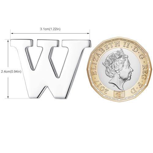 Image of HONEY BEAR Initial Alphabet Letter Lapel Pins Collar Badge Brooches for Mens /Womens Shirt Dress Decoration Silver