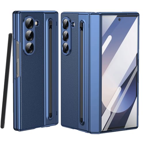 Samsung Galaxy Z Fold 6 �g�ѓd�b�P�[�X�A�X�N���[���v���e�N�^�[�����AS�y��&�q���W�ی�t�����U�[�t���b�v�P�[�X�ASamsung Z Fold 6 5G�p�t���{�f�B�ϏՌ��ی�J�o�[(�u���[)