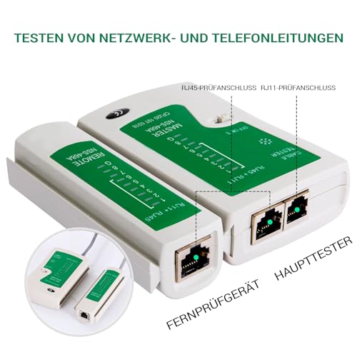 SGILE 12 in 1 Netzwerk Werkzeug Set für RJ45, RJ11, RJ12, Reparaturwerkzeuge, Kabeltester Kit, Patchkabel Tester, LAN Kabel Tester für DIY Haushalt Computer Wartung