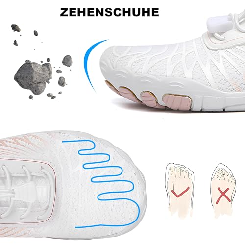 RUYI Unisex Barfuss Schuhe Damen Herren Barfußschuhe, Schnell Trocknend Badeschuhe, Weich Leicht Traillaufschuhe Fitnessschuhe mit rutschfest Sohle & Breiter Zehenbox