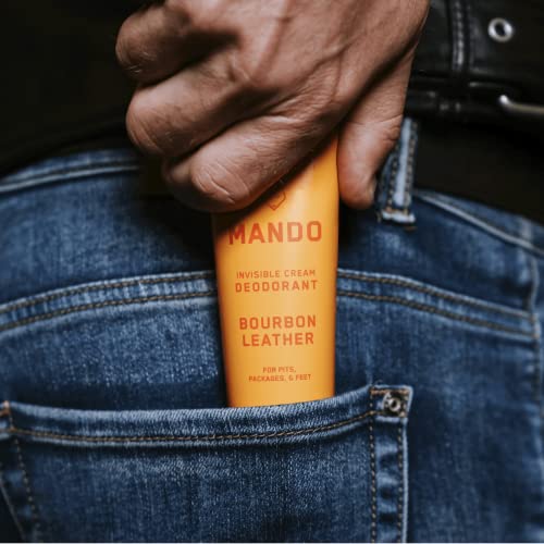 Mando Whole Body Deodorant For Men - Invisible Cream - 72 Hour Odor Control - Aluminum Free, Baking Soda Free, Skin Safe - 3 Ounce Tube (Bourbon Leather) - Thumbnail 6