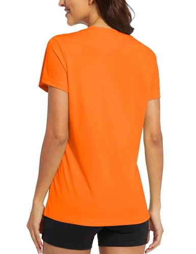 Image of MAGCOMSEN Women's Short Sleeve T-Shirts UPF 50+ Sun Protection Shirts Quick Dry Athletic Running Workout Tops Rash Guard