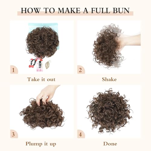 Lommel Messy Bun Hair Piece For Women, Elastic Drawstring Loose Wave Curly Scrunchies Ponytail Extension thumb #5